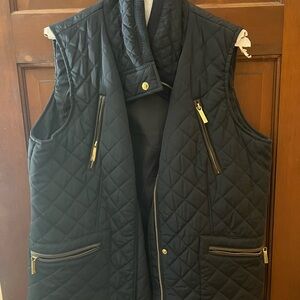 MICHAEL Michael Kors Gold and Navy Quilted Vest